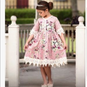 Trish Scully Child. Rosalina pink floral dress